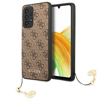 Guess GUHCA33GF4GBR A33 5G A336brązowy/brown hardcase 4G Charms Collection