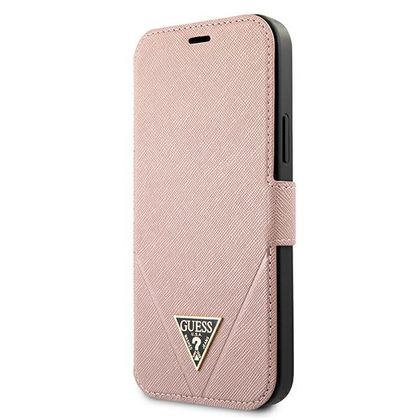 Guess GUFLBKP12SVSATMLPI iPhone 12 mini5,4" różowy/pink book Saffiano