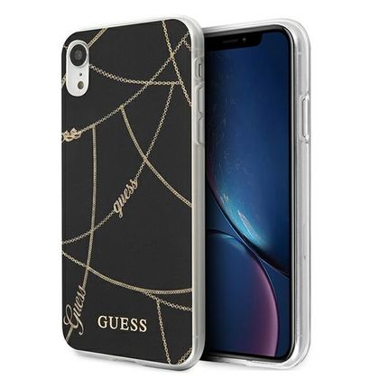 Guess GUHCI61PCUCHBK iPhone Xrczarny/black hardcase Gold Chain Collection