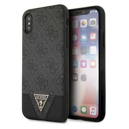 Guess GUHCI65PU4GHBK iPhone Xs Maxszary/grey hardcase 4G Triangle Collection