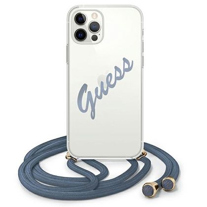 Guess GUHCP12MCRTVSBL iPhone 12/12 Pro6,1" niebieski/blue hardcase Script Vintage