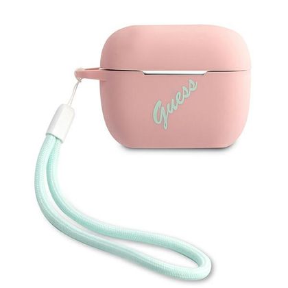 Guess GUACAPLSVSPG AirPods Pro coverróżowo zielony/pink green Silicone Vintage