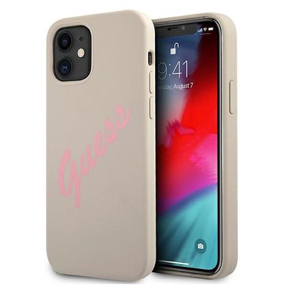 Guess GUHCP12SLSVSGP iPhone 12 mini5,4" szaro różowy/grey pink hardcase Silicone Vintage