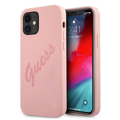 Guess GUHCP12SLSVSPI iPhone 12 mini5,4" różowy/pink hardcase Script Vintage
