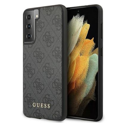 Guess GUHCS21SG4GFGR S21 G991szary/grey hard case 4G Metal Gold Logo