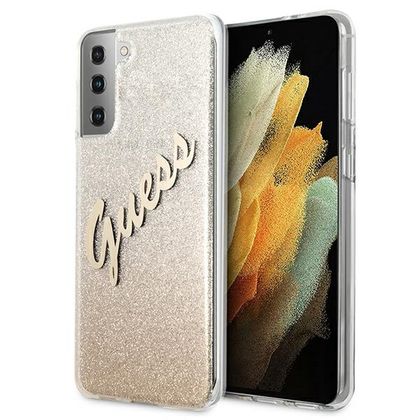 Guess GUHCS21SPCUGLSGO S21 G991złoty/gold hardcase Glitter Gradient Script