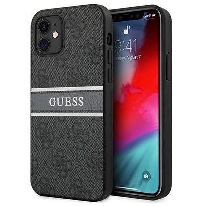 Guess GUHCP12S4GDGR iPhone 12 mini 5,4"szary/grey hardcase 4G Stripe