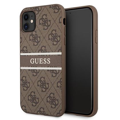 Guess GUHCN614GDBR iPhone 11 / Xr 6,1"brązowy/brown hardcase 4G Stripe