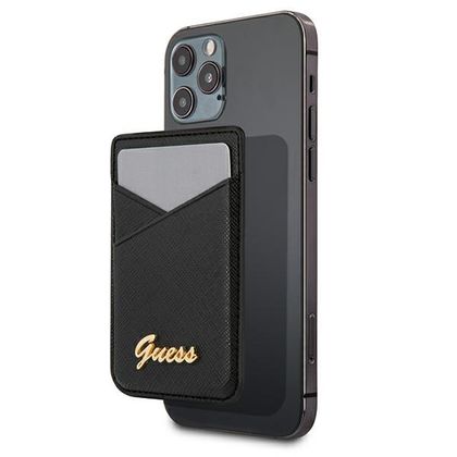 Guess Wallet Card Slot GUWMSSASLBKMagSafe Saffiano czarny/black