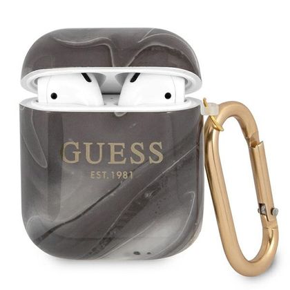 Guess GUA2UNMK AirPods 1/2 coverczarny/black Marble Collection