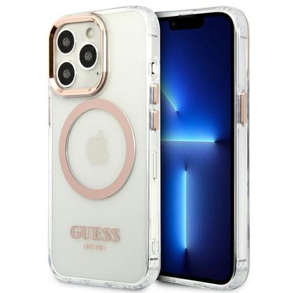Guess GUHMP13XHTRMD iPhone 13 Pro Max6,7" złoty/gold hard case Metal Outline Magsafe