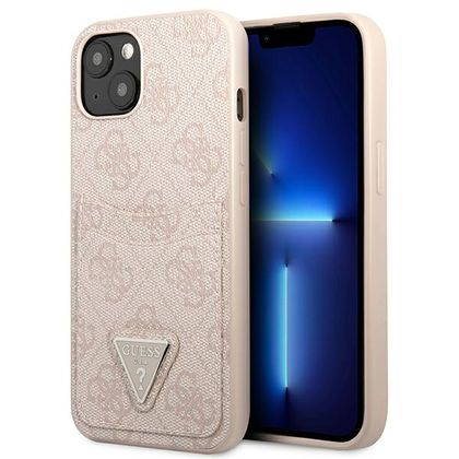 Guess GUHCP13MP4TPP iPhone 13 / 14 / 15 6.1" różowy/pink hardcase 4G Triangle Logo Cardslot