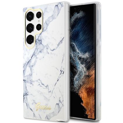Guess GUHCS23LPCUMAH S23 Ultra S918biały/white hardcase Marble