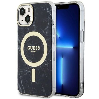 Guess GUHMP14SPCUMAK iPhone 14 / 15 / 136.1" czarny/black hardcase Marble MagSafe