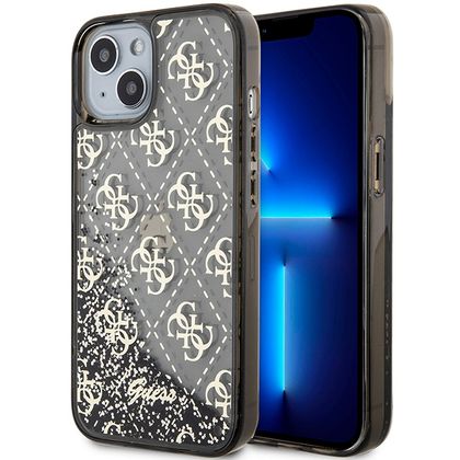 Guess GUHCP14SLC4PSGK iPhone 14 / 15 /13 6.1" czarny/black hardcase Liquid Glitter 4G Transculent