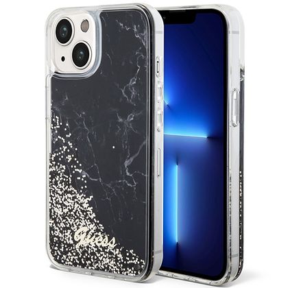 Guess GUHCP14SLCSGSGK iPhone 14 / 15 /13 6.1" czarny/black hardcase Liquid Glitter Marble