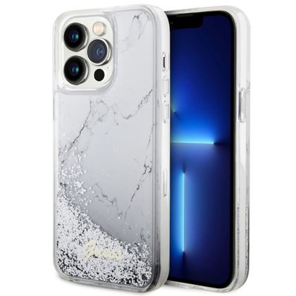Guess GUHCP14XLCSGSGH iPhone 14 Pro Max6.7" biały/white hardcase Liquid Glitter Marble