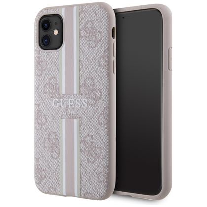 Guess GUHMN61P4RPSP iPhone 11 / Xrróżowy/pink hardcase 4G Printed Stripes MagSafe