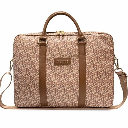 Guess Torba GUCB15HGCFSEW 16"brązowy/brown GCube Stripes