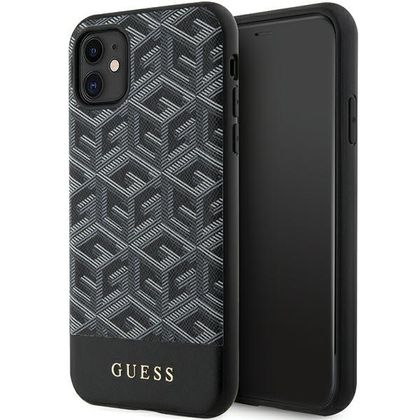 Guess GUHMN61HGCFSEK iPhone 11 / Xr 6.1"czarny/black hardcase GCube Stripes MagSafe