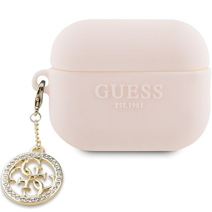 Guess GUAP23DSLGHDP AirPods Pro 2(2022/2023) cover różowy/pink 3D Rubber 4G Diamond Charm