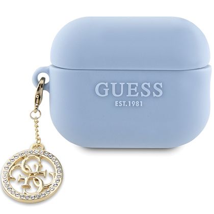 Guess GUAP23DSLGHDB AirPods Pro 2(2022/2023) cover niebieski/blue 3D Rubber 4G Diamond Charm