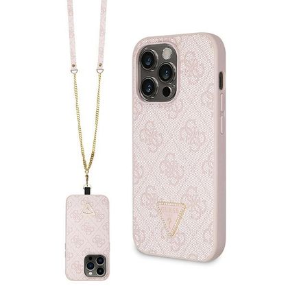 Guess GUHCP14LP4TDSCPP iPhone 14 Pro6.1" różowy/pink hardcase Crossbody 4G Metal Logo
