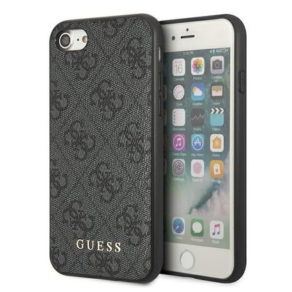 Guess GUHCI8G4GFGR iPhone SE 2022 / 2020/ 7 / 8 szary/grey hard case 4G Metal Gold Logo