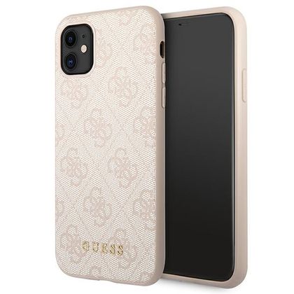 Guess GUHCN61G4GFPI iPhone 11 / Xr 6,1"różowy/pink hard case 4G Metal Gold Logo