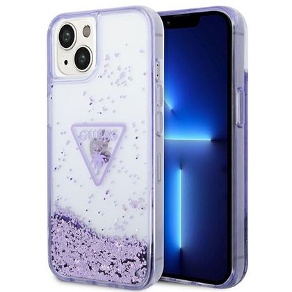 Guess GUHCP14SLFCTPU iPhone 14 / 15 / 136.1" fioletowy/purple hardcase Liquid Glitter Palm Collection