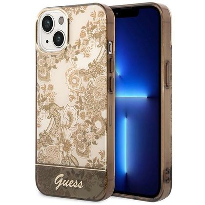 Guess GUHCP14SHGPLHC iPhone 14 / 15 / 13 6.1" ochre hardcase Porcelain Collection