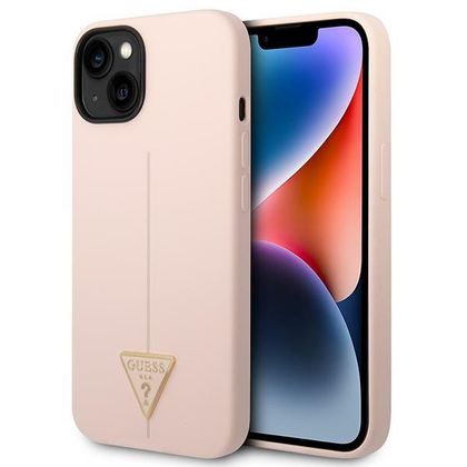 Guess GUHCP14SSLTGP iPhone 14 / 15 / 13 6.1" różowy/pink hardcase Silicone Triangle