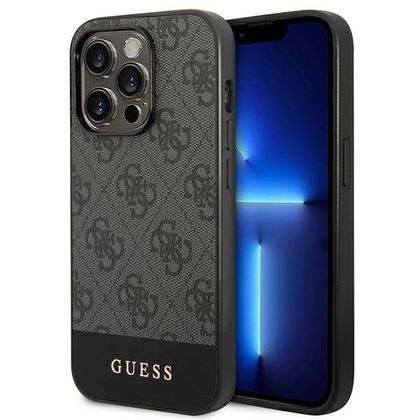 Guess GUHCP14XG4GLGR iPhone 14 Pro Max6,7" szary/grey hard case 4G Stripe Collection