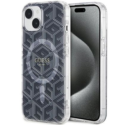Guess GUHMP15SHGCUSTGK iPhone 15 / 14 / 13 6.1" czarny/black hardcase IML GCube MagSafe