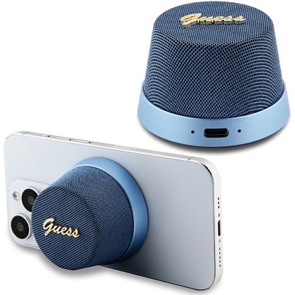 Guess głośnik Bluetooth GUWSC3ALSMBSpeaker Stand niebieski/blue Magnetic Script Metal