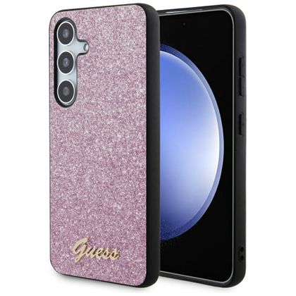 Guess GUHCS24MHGGSHU S24+ S926 fioletowy/purple hardcase Glitter Script