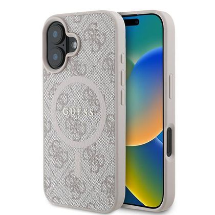 Guess GUHMP16MG4GFRP iPhone 16 Plus 6.7" różowy/pink hardcase 4G Ring Classic Logo MagSafe