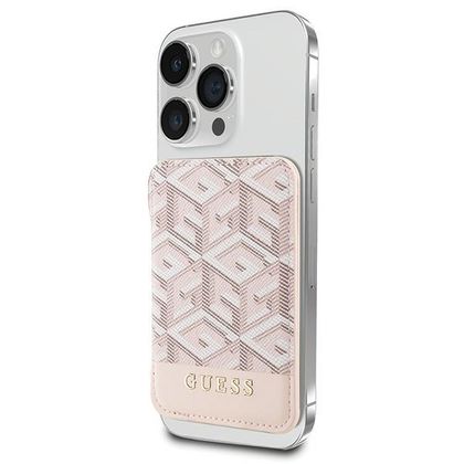 Guess Wallet Card Slot GUWMSHGCFSEPMagSafe GCube stripe różowy/pink