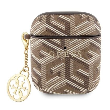 Guess GUA2PGCE4CW AirPods 1/2 coverbrązowy/brown GCube Charm