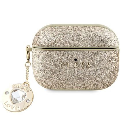 Guess GUAP2PGEHCDD AirPods Pro 2 (2022/2023) cover złoty/gold Fixed Glitter Heart Diamond Charm
