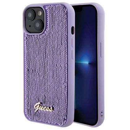 Guess GUHCP15SPSFDGSU iPhone 15 / 14 / 13 6.1" fioletowy/purple hardcase Sequin Script Metal