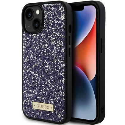 Guess GUHCP15SPFGSBSP iPhone 15 / 14 / 13 6.1" fioletowy/purple hardcase Rhinestone Metal Logo