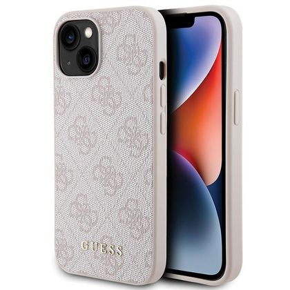Guess GUHCP15MG4GFPI iPhone 15 Plus / 14 Plus 6.7" różowy/pink hard case 4G Metal Gold Logo