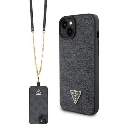Guess GUHCP15SP4TDSCPK iPhone 15 / 14 / 13 6.1" czarny/black hardcase Crossbody 4G Metal Logo