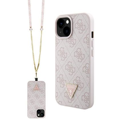Guess GUHCP15SP4TDSCPP iPhone 15 / 14 / 13 6.1" różowy/pink hardcase Crossbody 4G Metal Logo