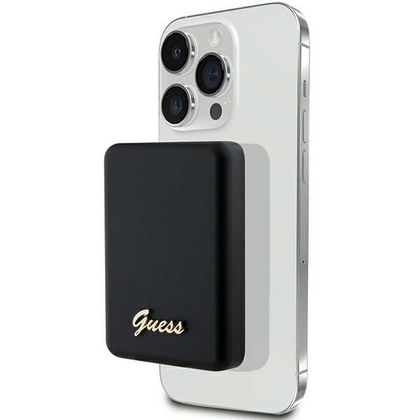 Guess Powerbank indukcyjny 5WGUPBM3ALGSGK 3000mAh czarny/black MagSafe Metal Script Logo