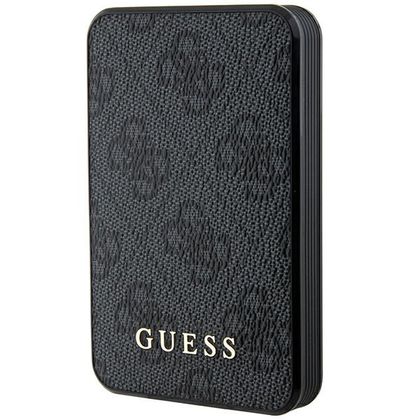 Guess Powerbank 15W GUPB5LP4GEGK5000mAh czarny/black 4G Leather Metal Logo