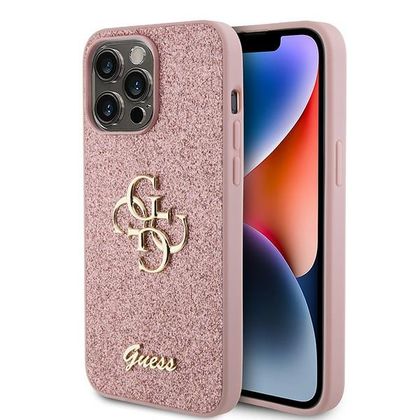 Guess GUHCP15XHG4SGP iPhone 15 Pro Max6.7" różowy/pink hardcase Glitter Script Big 4G