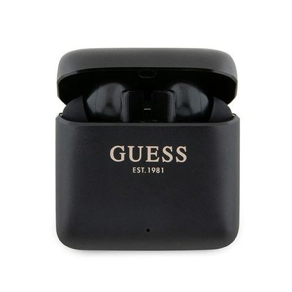 Guess słuchawki Bluetooth GUTWSSU20ALEGKTWS + stacja dokująca czarny/black Printed Logo