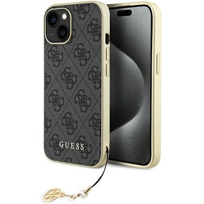 Guess GUHCP15SGF4GGR iPhone 15 / 14 / 13 6.1" szary/grey hardcase 4G Charms Collection